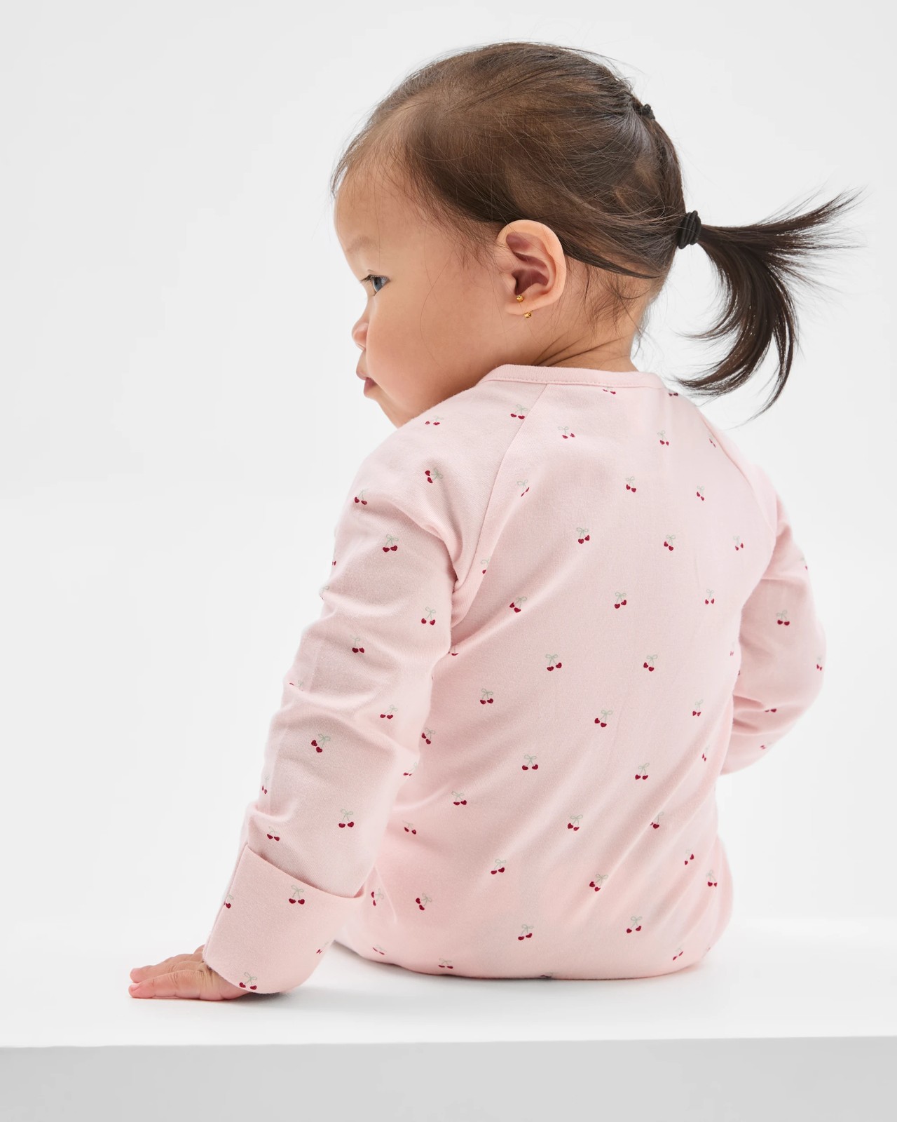 Baby Organic Cotton Zip Front Footless Coverall - Cherry Ballet 4 of 6