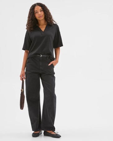 Australian Cotton Blend Interlock Polo Neck T-Shirt