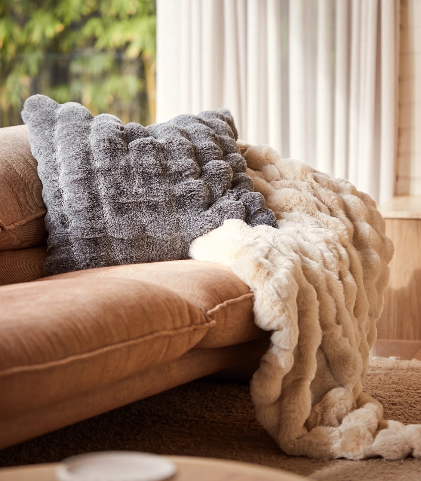 Textured Faux Fur Throw Aldo Target Australia