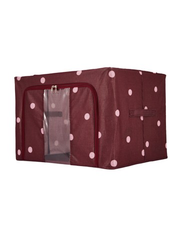 Anko Linen Look Collapsible Box with Window - Large - Polka Dot