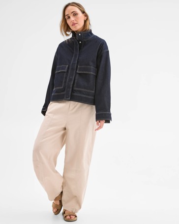 Australian Cotton Blend Soft Barrel Leg Pants