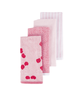 Anko 4 Pack Pink Cherry Terry Tea Towels