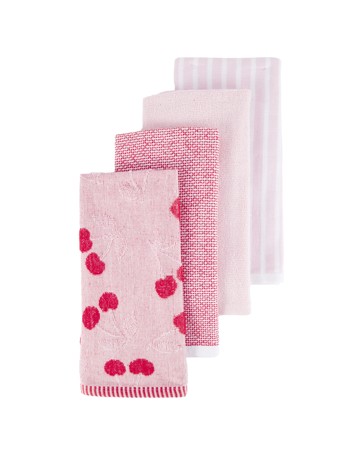 Anko 4 Pack Pink Cherry Terry Tea Towels