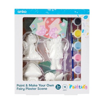 Paint and Make Your Own Fairy Plaster Scene, 15 Piece Set - Anko