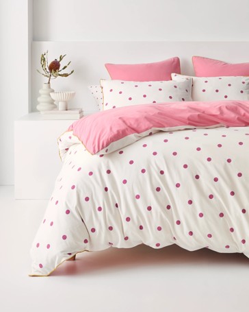 Arlo Polka Dot Stonewash Cotton Quilt Cover Set