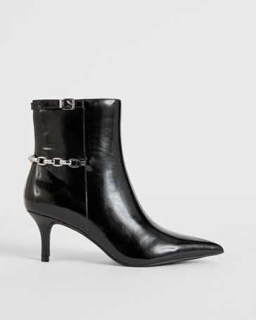 Ankle Kitten Heel Shaft Boots - Athena