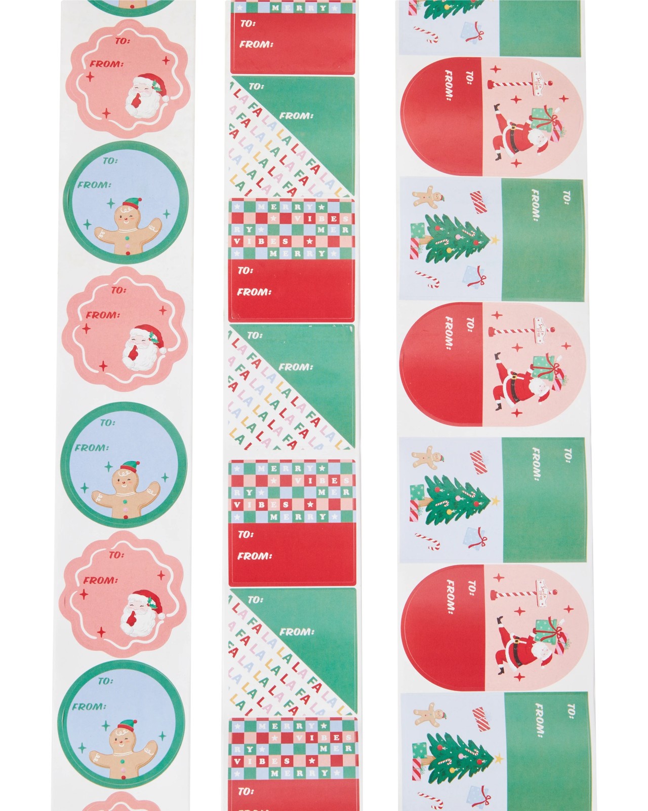 Anko 120 Pack Christmas Sticker Tags Roll - Assorted 5 of 6