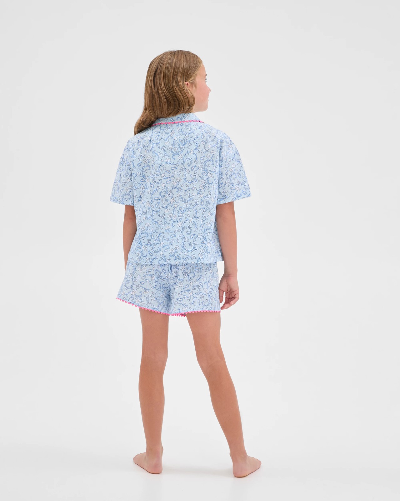 Australian Cotton Big Girls Ric Rac Pyjama Set - Floral 4 of 5