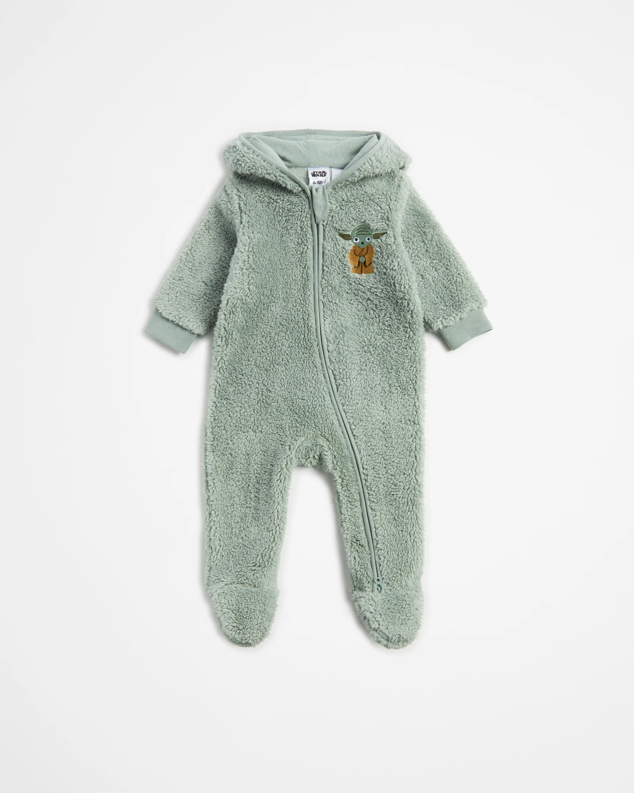 Baby Star Wars Yoda Fluffy Fleece Coverall with Hood | Target Australia