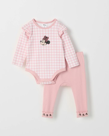 Disney Minnie Mouse Organic Cotton Baby Bodysuit and Leggings Set