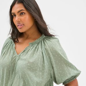 Plus Size 3/4 Poet Sleeve Blouse product image