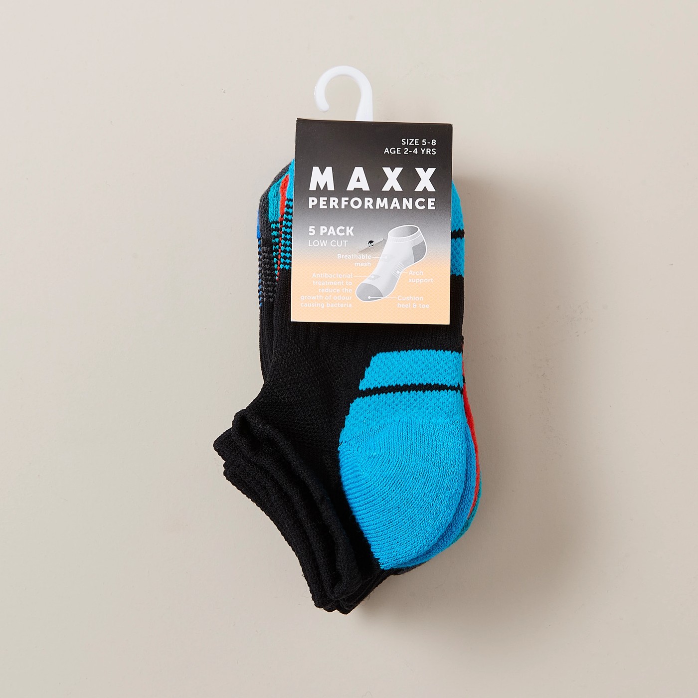 5 Pack Maxx Performance Low Cut Socks 3 of 3