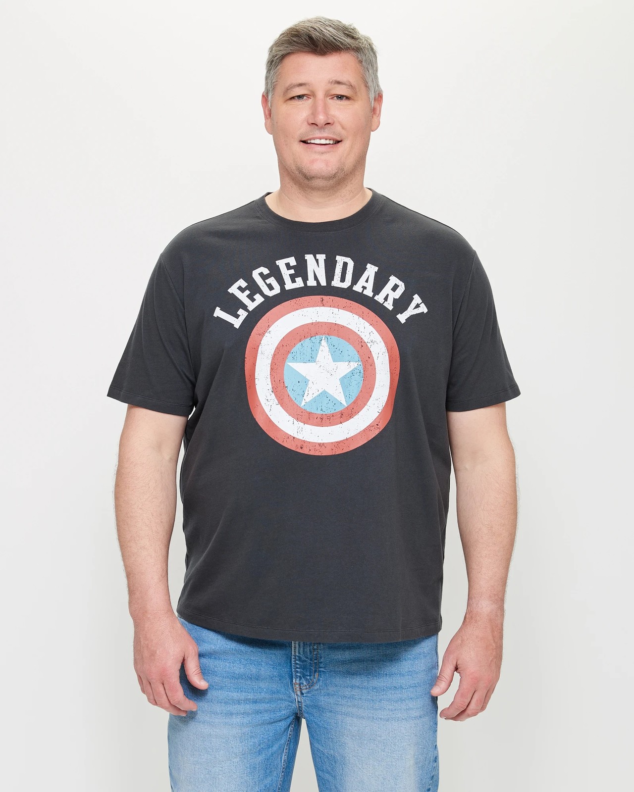 Man Plus Marvel Captain America Print T Shirt Target Australia