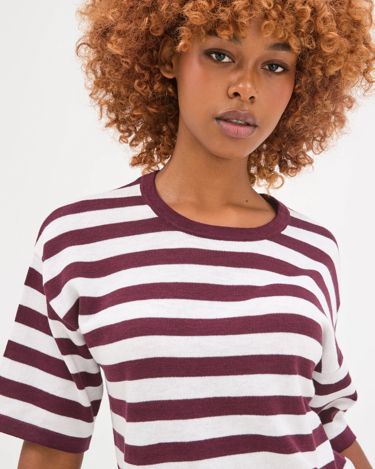 Petites Australian Cotton Blend Drop Shoulder Boxy Knit Top 3 of 5