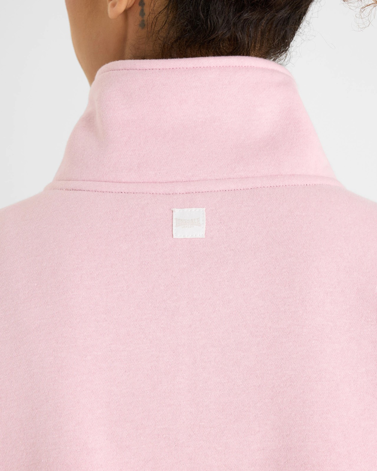Lonsdale London Quarter Zip Crew Neck Jumper - Bleached Mauve 4 of 5