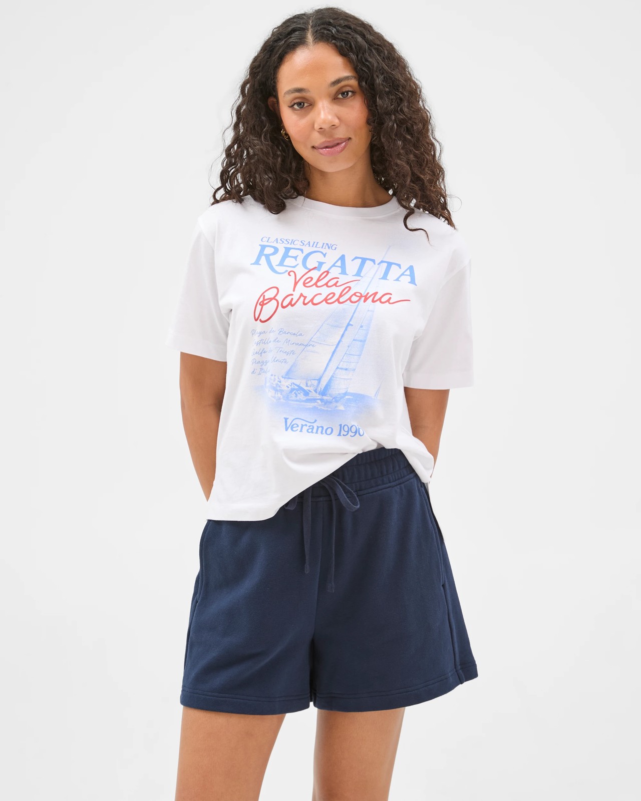 Australian Cotton Jersey Pull On Shorts - Navy Blazer 2 of 6