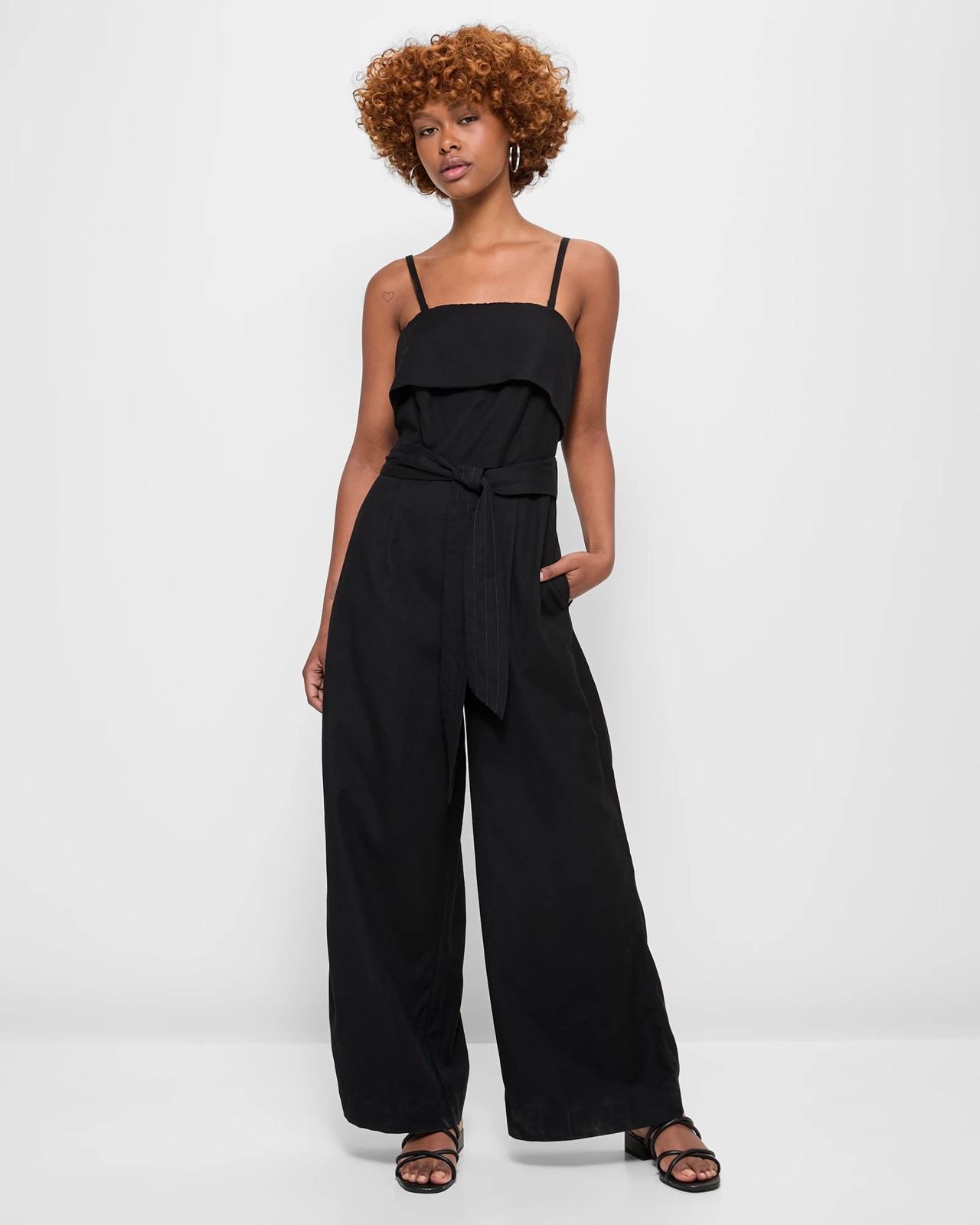 Black wide leg jumpsuit australia online