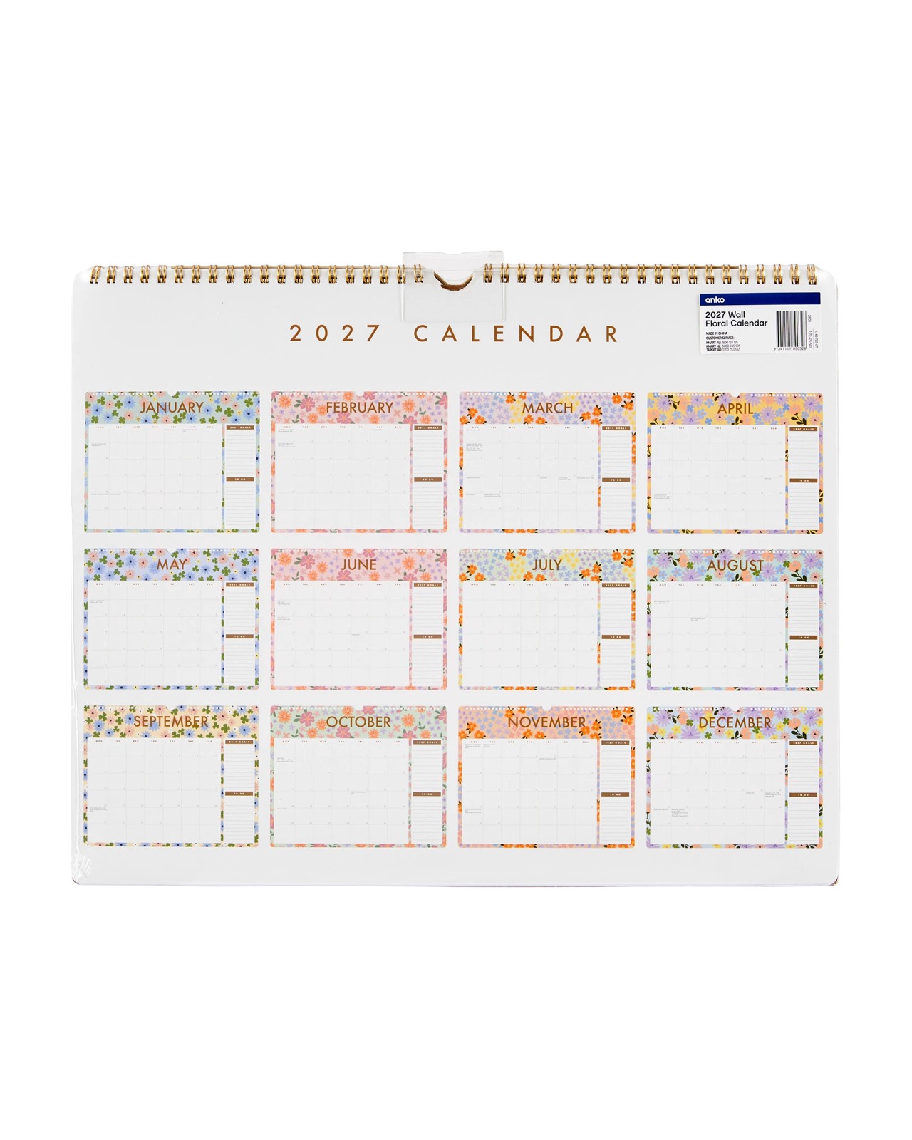 Anko 2027 Wall Flower Calendar 5 of 5
