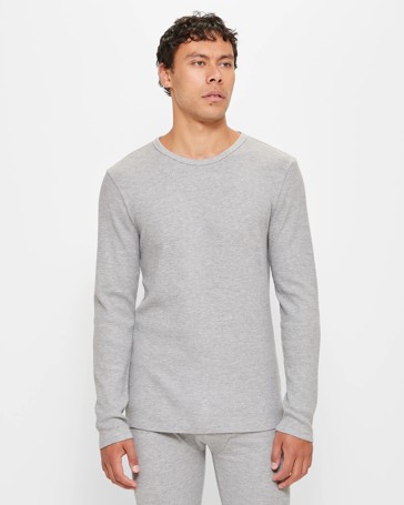 Medium grey marle Thermal Heat Bods Long Sleeve Underworks