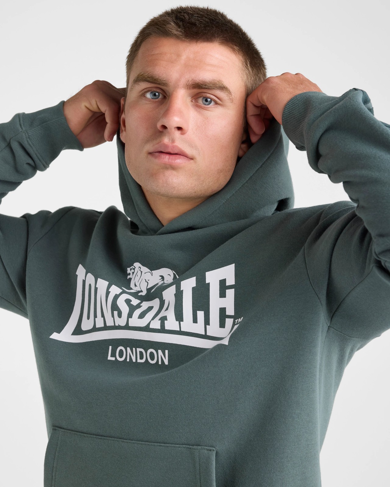 Lonsdale London Long Sleeve Hoodie - Kelp Green 3 of 5