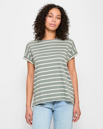 Australian Cotton Roll Cuff Slouchy T-Shirt