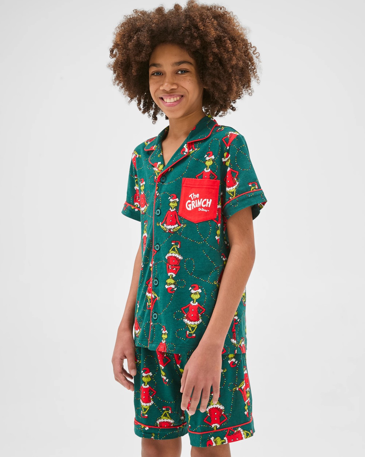 Family Matching Christmas Australian Cotton Older Kids Pyjama Set - Grinch 4 of 6
