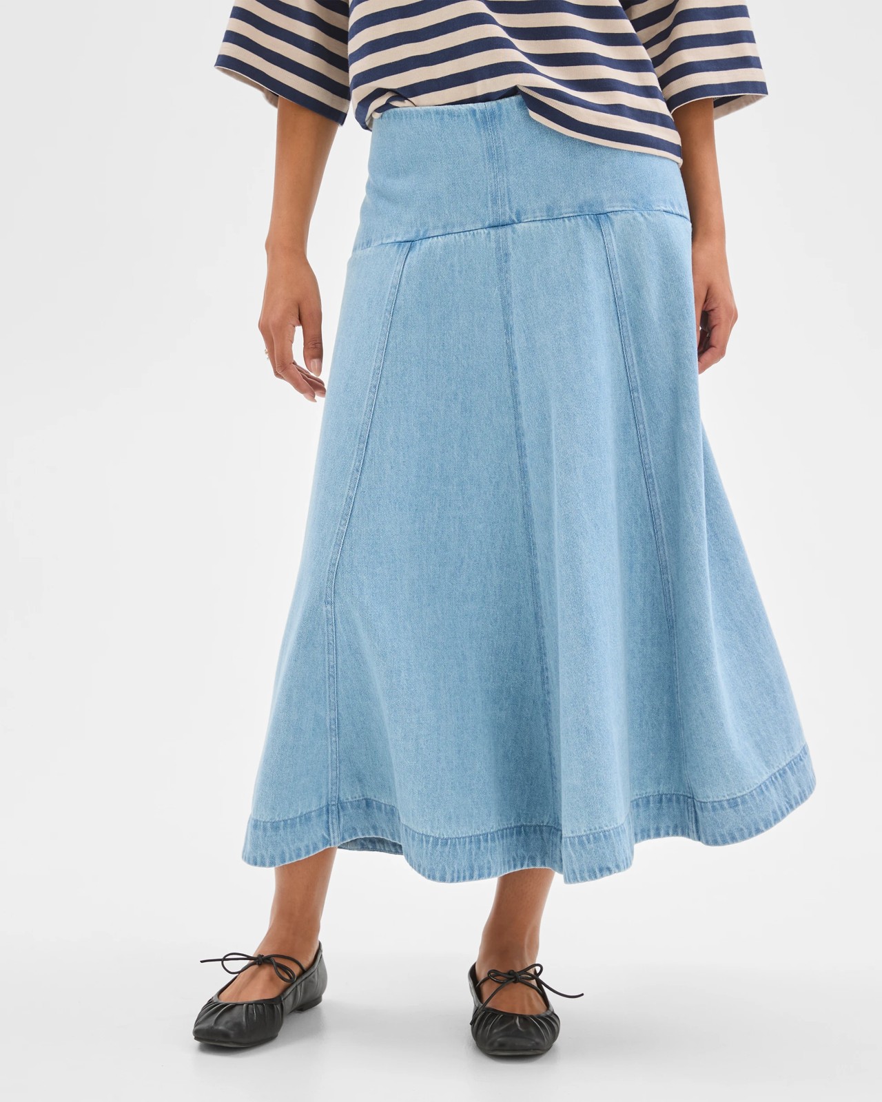 Panelled Denim Maxi Skirt 3 of 5