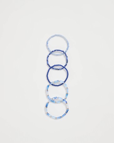 5 Pack Layered Stretch Bead Bracelets