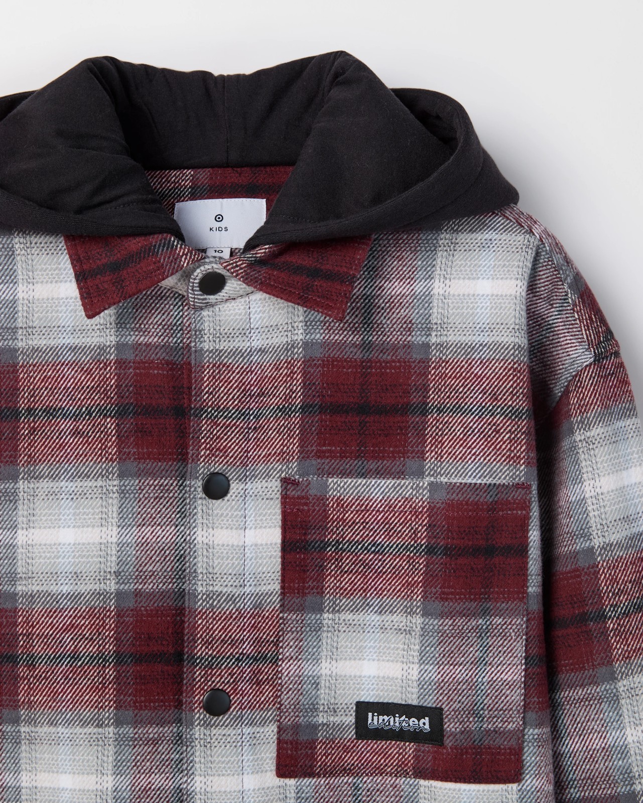 Australian Cotton Heavy Flannelette Hooded Shirt - Red Check 6 of 6