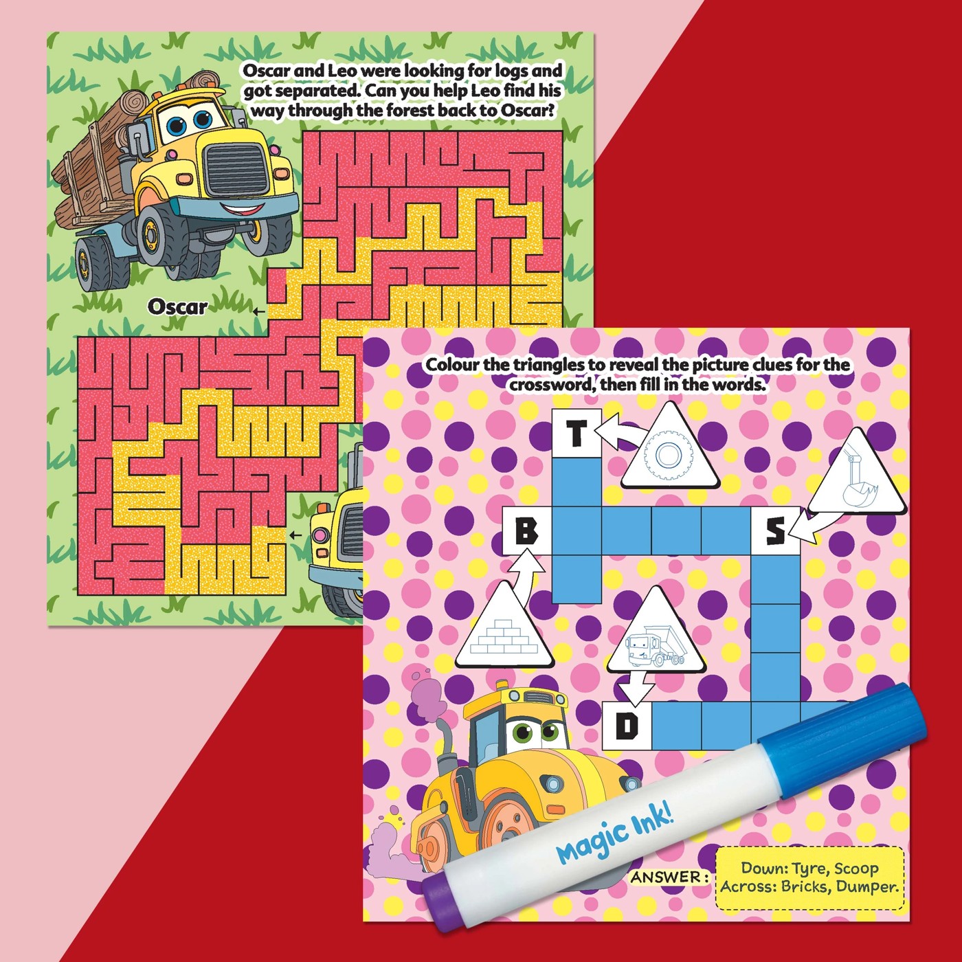 INKredibles Diggers & Dumpers Mess Free Magic Ink Pictures - Book 5 of 5