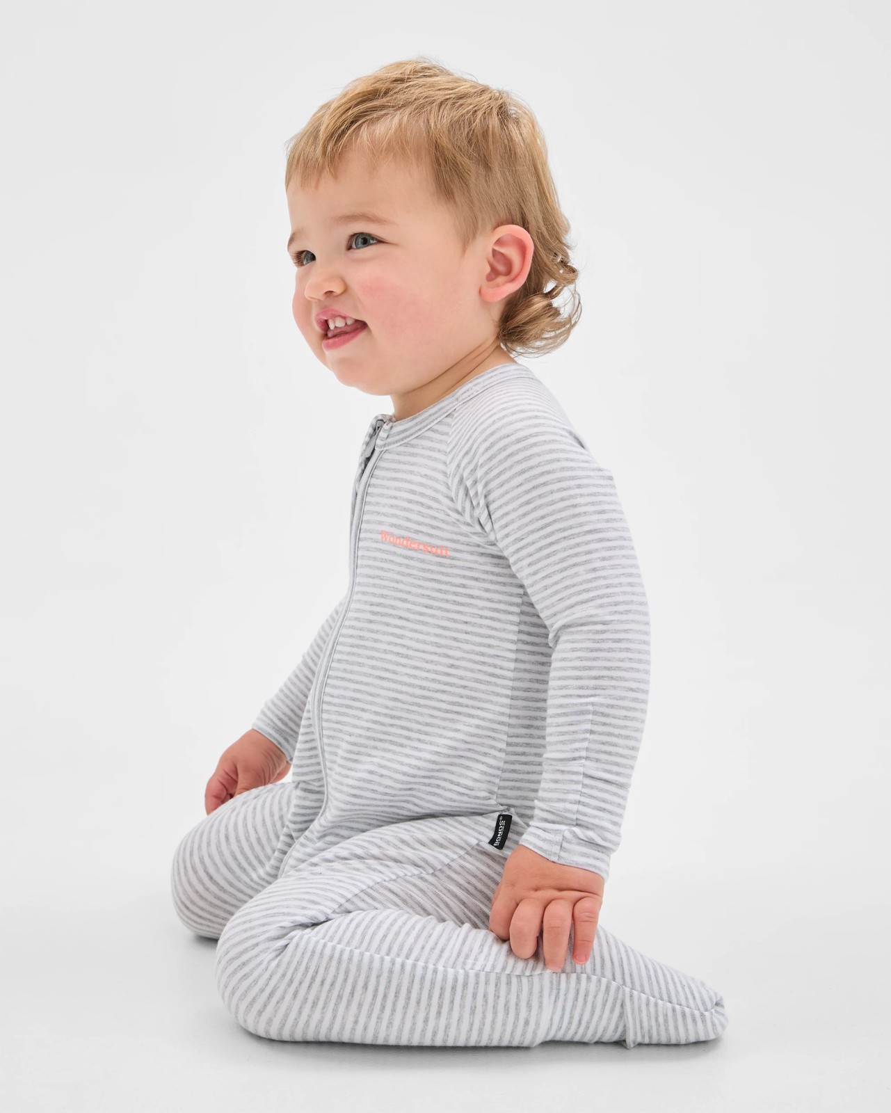 Bonds Baby Stripe Zip Wondersuit Coverall - Grey/White Stripe 5 of 6