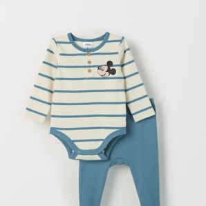 Disney Winnie The Pooh Baby Waffle Henley Bodysuit and Leggings Set thumbnail 2