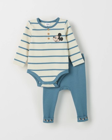 Baby Disney Waffle Henley Bodysuit and Leggings Set