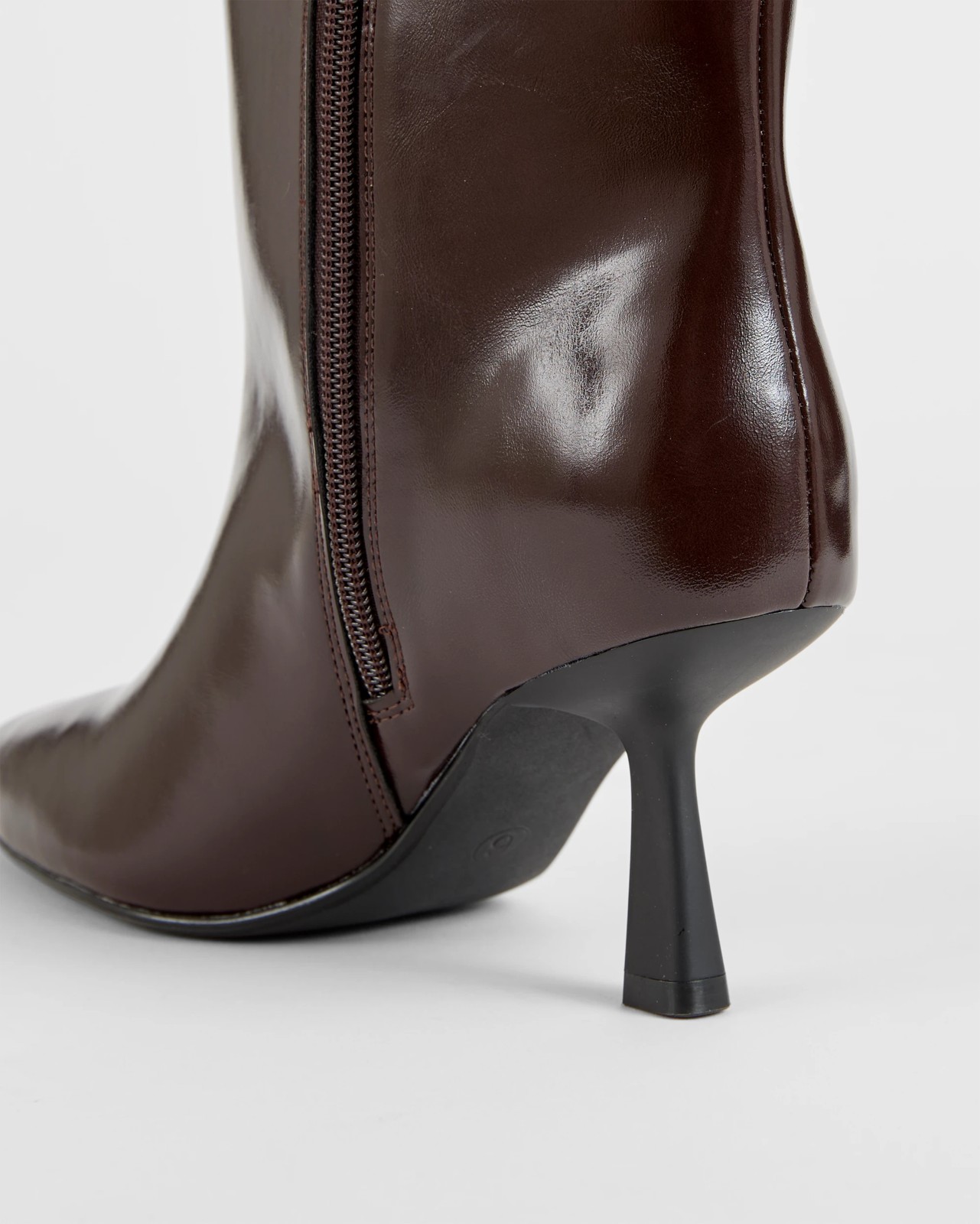 High Heel Long Boots - Scarlet - Straight Chocolate Patent 2 of 2