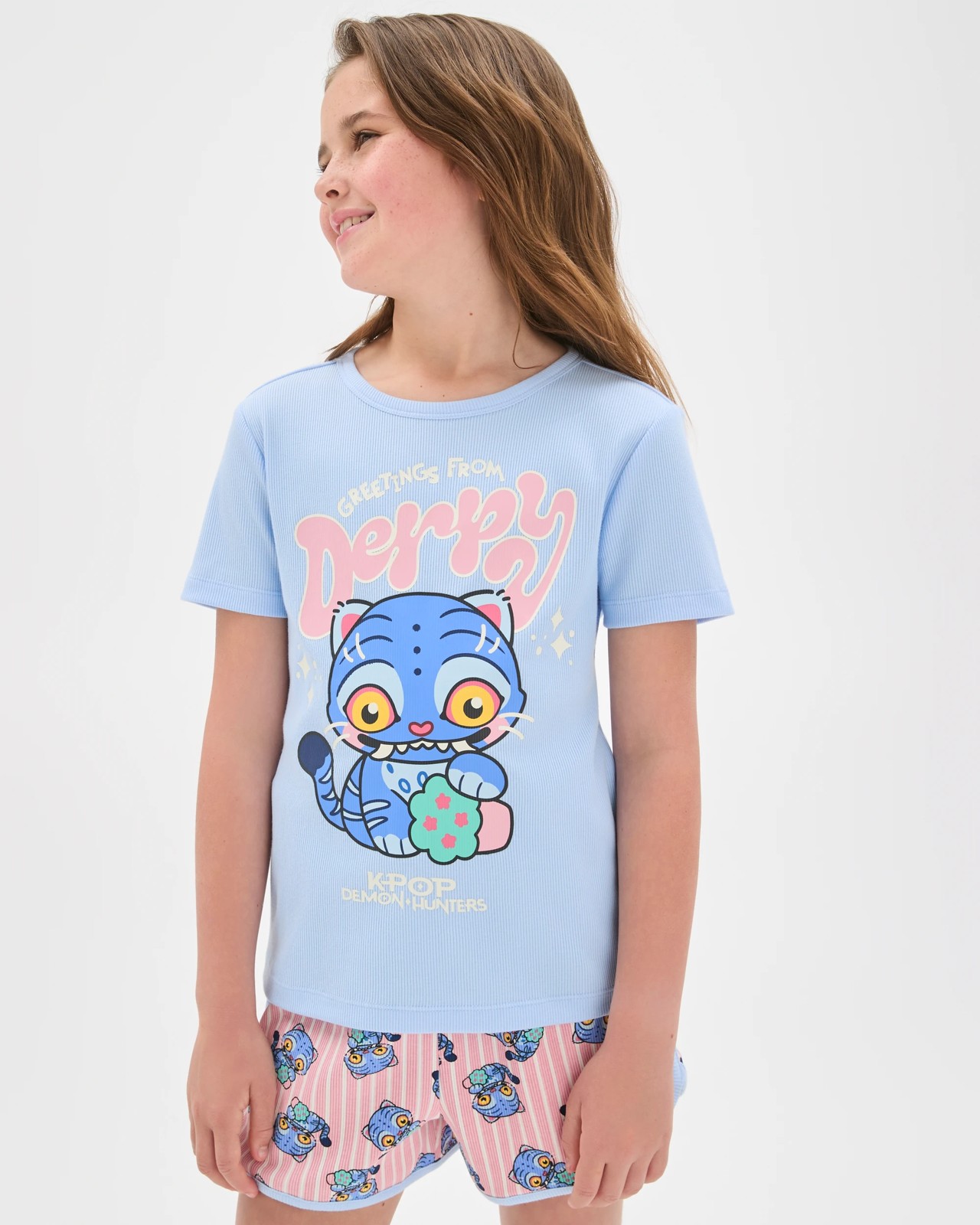 KPop Demon Hunters Derpy Licensed Australian Cotton Girls Elevated Pyjama Set 2 of 6