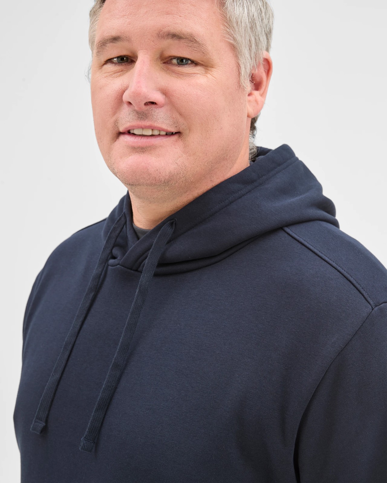 Plus Size Australian Cotton Blend Fleece Popover Jumper - Navy Blue 4 of 5