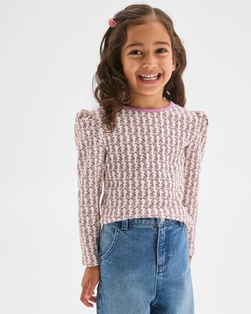 Australian Cotton Long Sleeve Pointelle Top