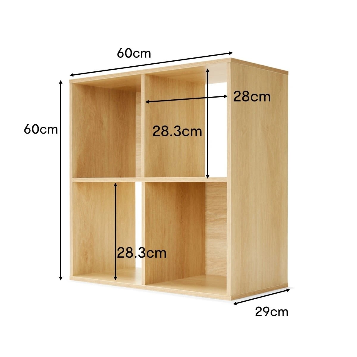 Anko 4 Cube Display Storage Unit - Oak 2 of 4