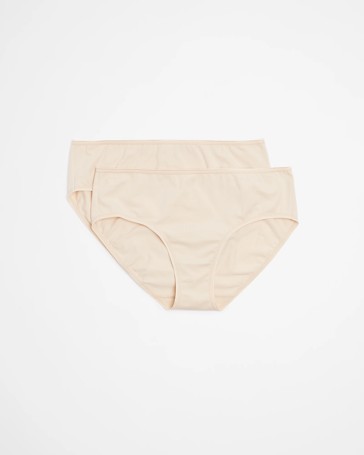 2 Pack Everyday Cotton Midi Briefs with Aloe