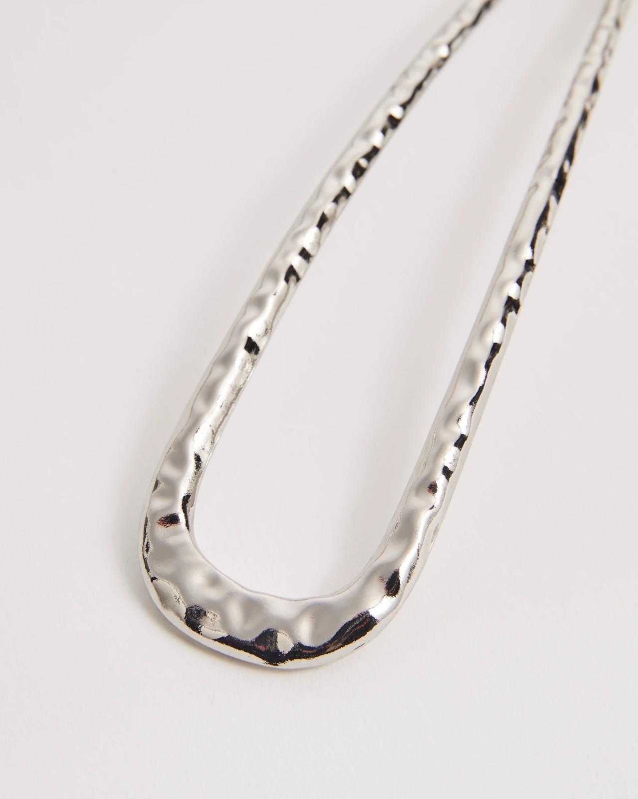 Hammered French Hair Pin - Silver-Tone 2 of 2