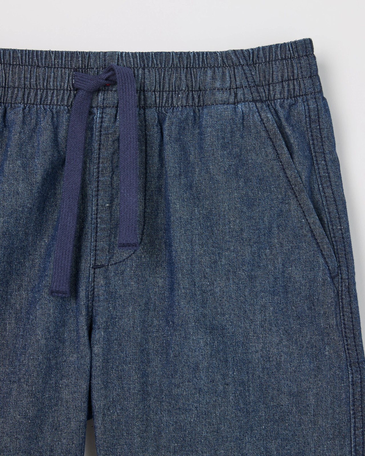 Cotton Chambray Shorts - Mid Wash 2 of 2
