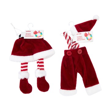 Santa's Clothes Decoration, Assorted - Anko