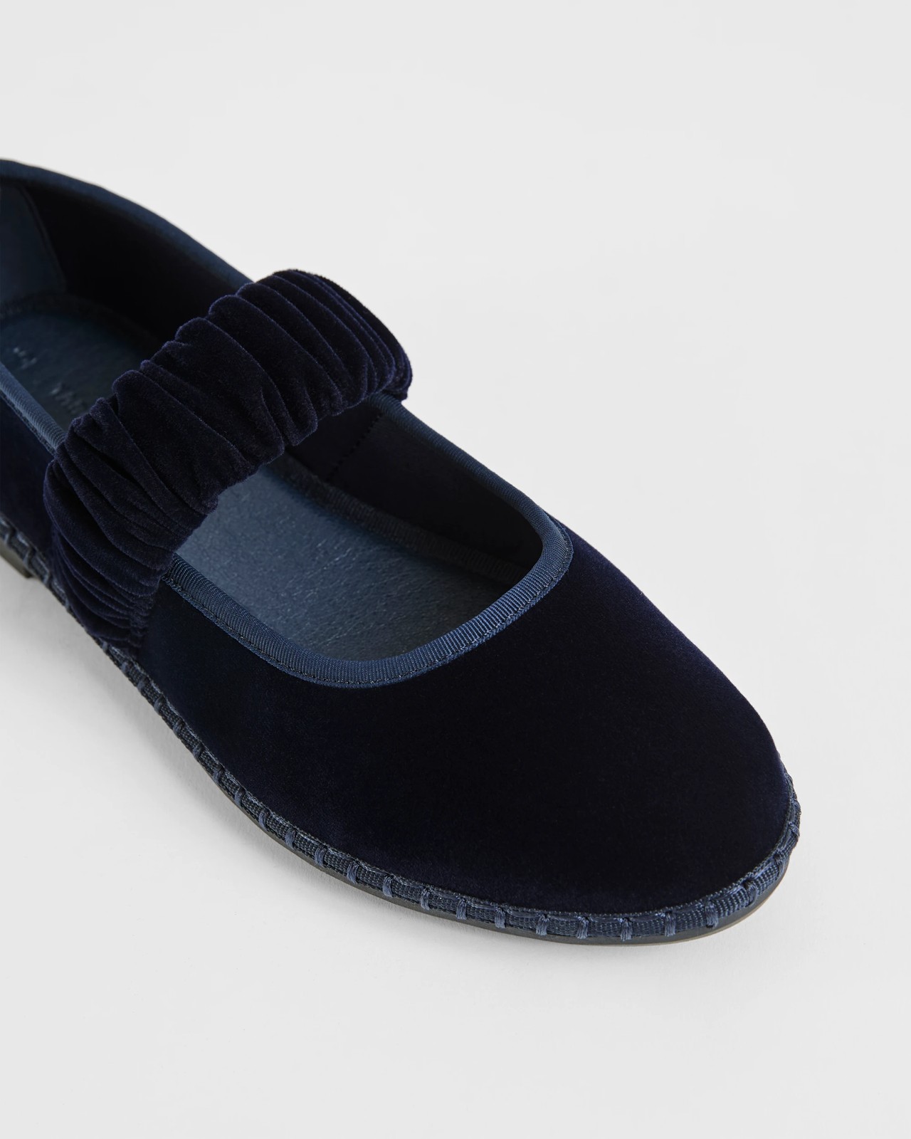 Velvet Mary Jane Ballet Flats - Suzette - Navy 3 of 3