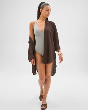 Shape Your Body V-Neck Underwire Jacquard One Piece Bathers