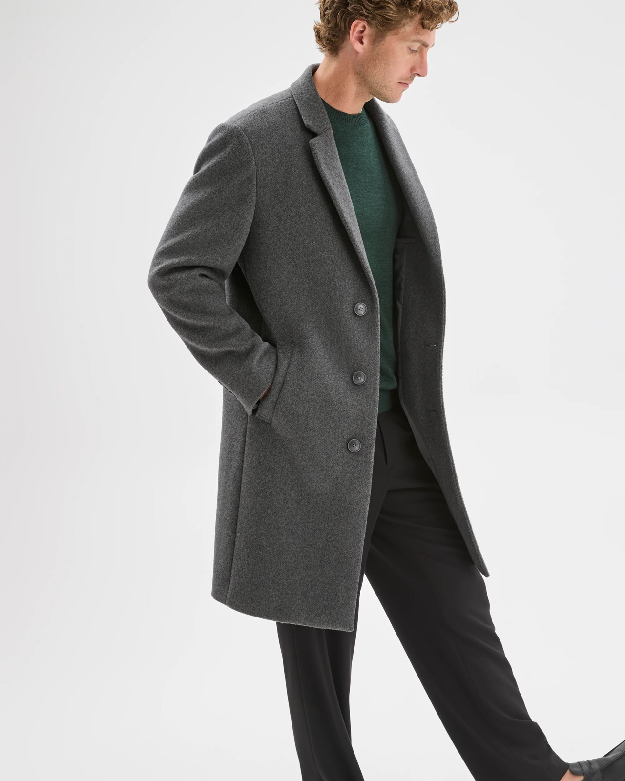 Preview Long Sleeve Long Coat - Charcoal 5 of 6