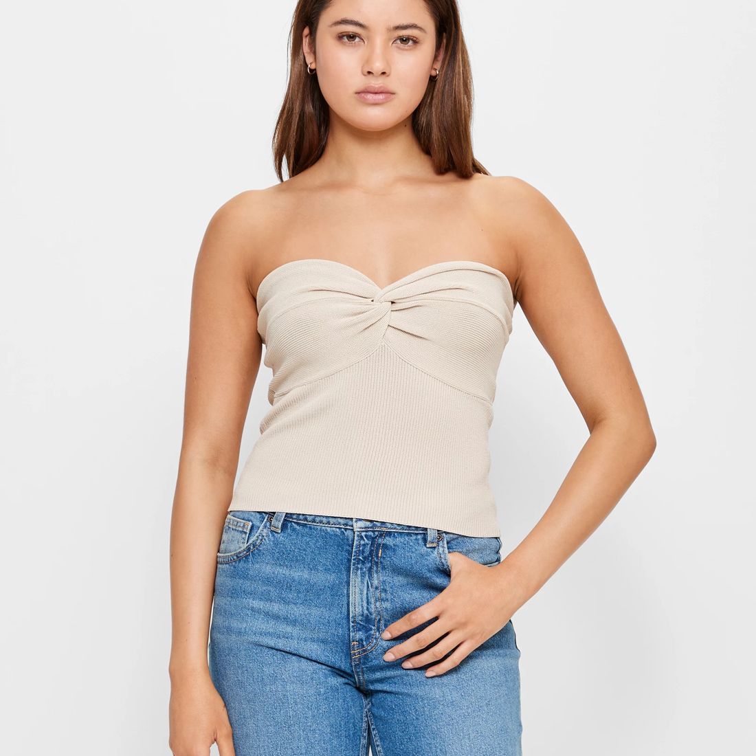 Twist Front Knit Boob Tube - Lily Loves - Natural | Target Australia