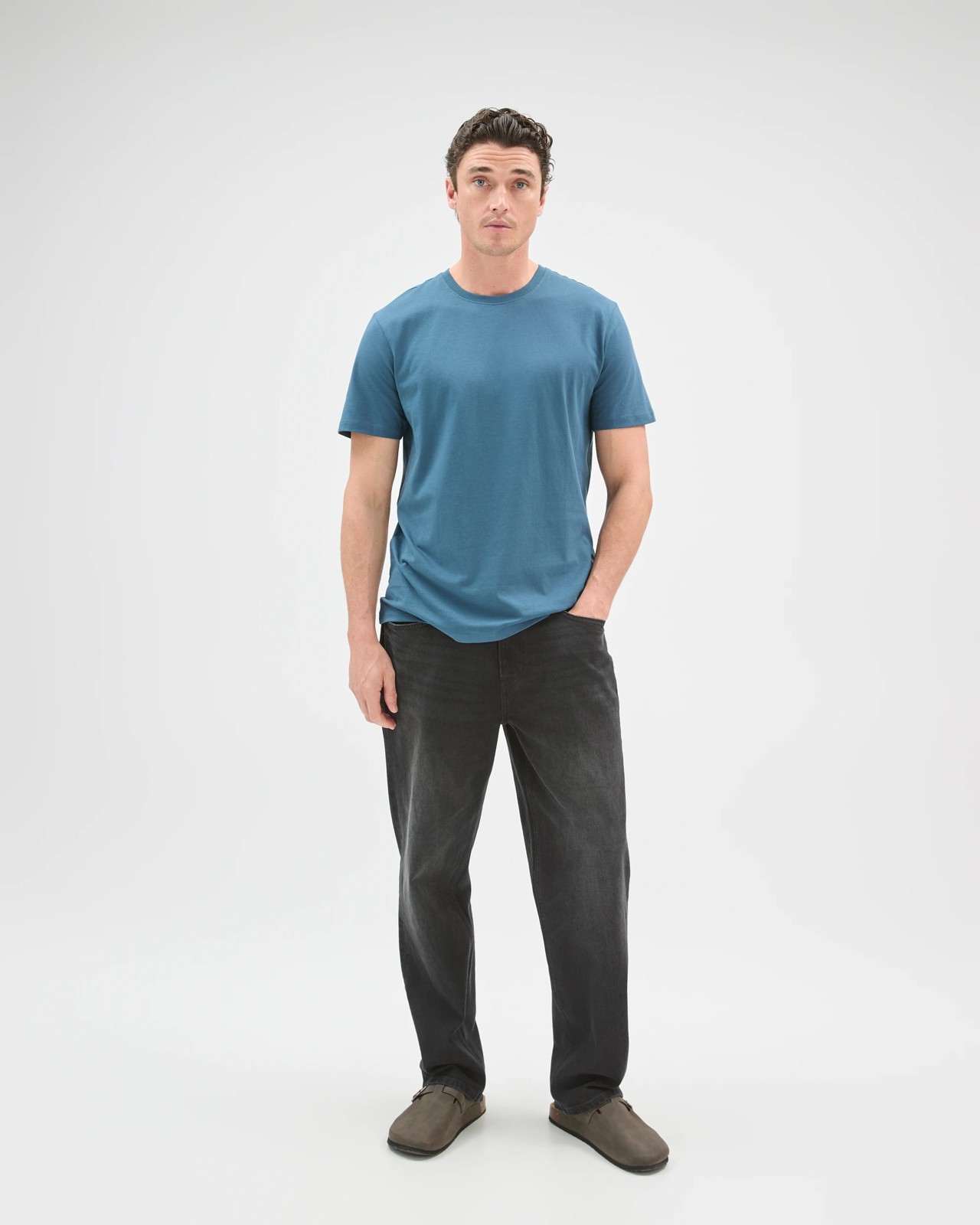 Australian Cotton Crew Neck T-Shirt - Orion Blue 4 of 6