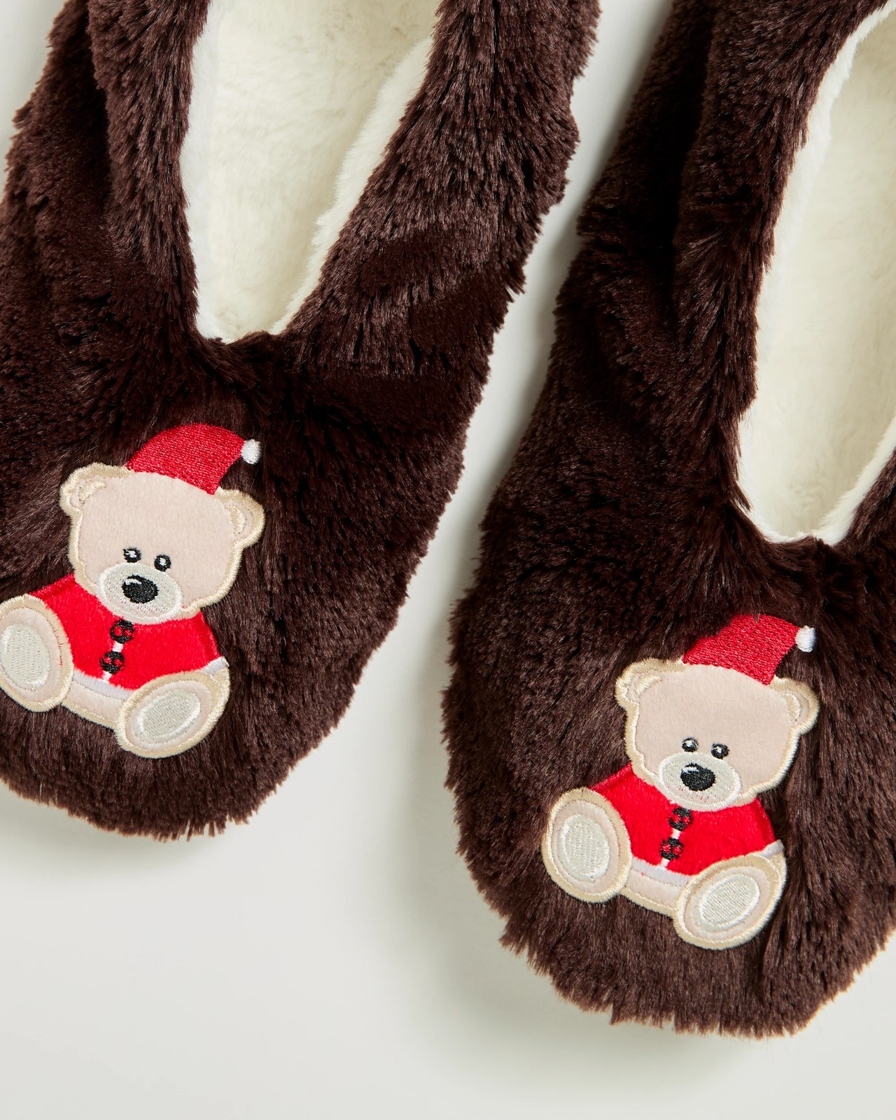 Christmas Bootie Socks - Brown Teddy Bear 2 of 4