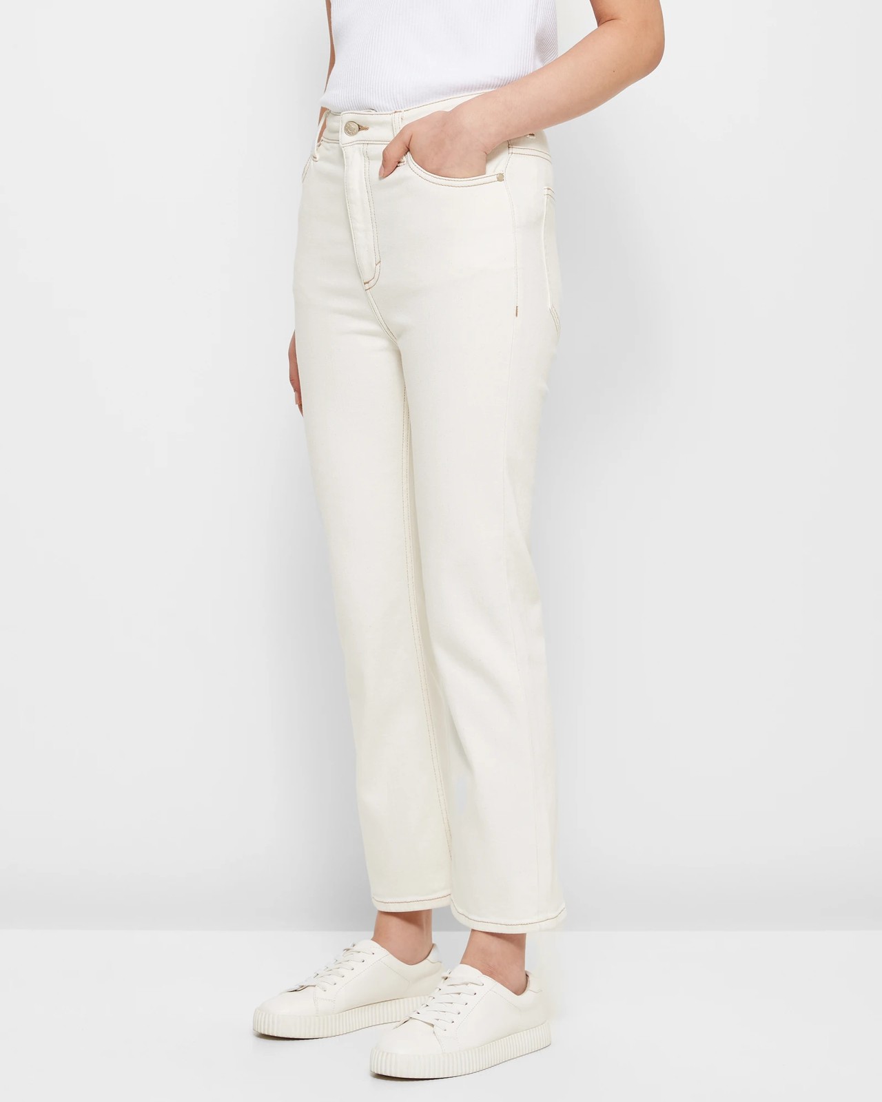 Super High Rise Crop Length Flare Denim Jeans | Target Australia