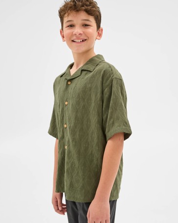 Short Sleeve Textured Shirt